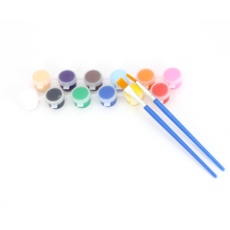 말랑플라-투명 물라스틱 물에 녹는 플라스틱 폴리모프, 붓+물감 세트, 12색, 1개