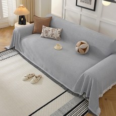 YDKGL 와플 먼지없는 소파 커버 사계절용 부드러움, 1개, 그레이