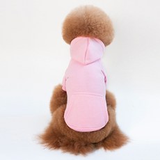OSON 애견 의류 강아지 옷 후드티 겨울 기모 후드 개옷 반려견 패션, 핑크, 1개