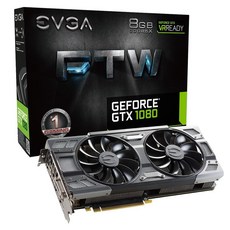 EVGA GeForce GTX 1080 파운더스 에디션 8GB GDDR5X LED DX12 OSD 지원(PXOC) 그래픽 카드08G-P4-6180-KR144679, 리얼 부스트 클럭: 1733 MHz, FTW