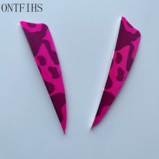 모든 나무 탄소 화살 샤프트 깃털 Fletching DIY 양궁 액세서리 3 인치 쉴드 터키 24 개, 12 분홍색, 1개