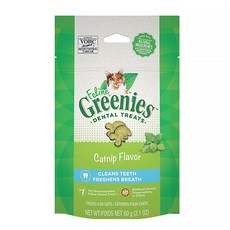 Greenies 健綠 貓咪潔牙餅 雞肉口味, 60g, 1個, 舒壓貓薄荷