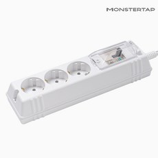 몬스터탭 국산 4000W 고용량 고전력 에어컨 건조기 세탁기 멀티탭 슬림플러그, 1개, 배선차단 3구 화이트, 45cm