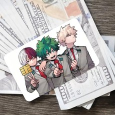 데쿠 바쿠고 스티커 필름 테이프 방수 나의 히어로 아카데미아 굿즈 신용카드 직불카드용, 18x13.5CM, z1