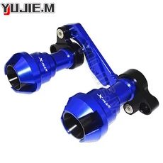 프론트 포크 휠 폴 머플러 파이프 프레임 보호 프레임 슬라이더 충돌 방지 보호대 XMAX300 XMAX 300 액세서리, [04] Blue