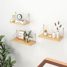 소하임 다용도 벽걸이 선반 3종 세트, 우드, 1단