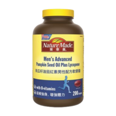 Nature Made 萊萃美 男性進階南瓜籽油茄紅素配方軟膠囊 含B群 200粒, 1個, 200顆