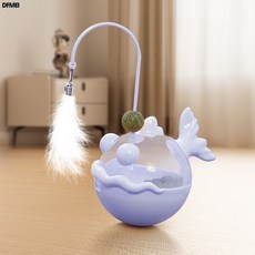DFMEI 貓玩具自嗨解悶神器逗貓棒互動玩具安康魚漏食貓薄荷不倒翁, 1個, 藍紫色