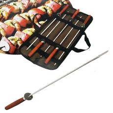 부엉이상점원목 스텐레스 바베큐 일열꼬챙이 5P, 1개