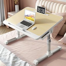 KCJ 다용도 접이식 테이블 7단 높이 각도 조절 베드 트레이 FT-10, 베이지