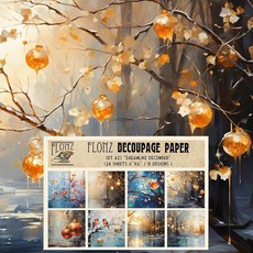 디커플링 공예 및 스크랩북을 위한 페이퍼 팩(24매 6 x6 ) 드림라이크 12월 빈티지 스타일 패턴