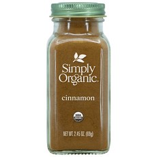 심플리 오가닉 분말 계피 69.46g 병 고메 품질 계피 Simply Organic Ground Cinnamon 2.45 Ounce Bottle Gourmet Quality, 2.45온스(1팩), 1개, 69g