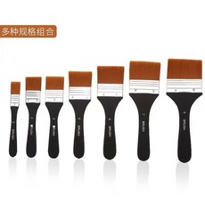 그림붓 인조모 페인팅 브러시 컬러 미술브러쉬 환붓 수채용 납작둥근모형 다타 색칠, 판솔, 3 5 7 3개