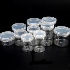 Oce 플라스틱 투명 원통 원형 케이스 7cm - 200ml 동그란통 프라스틱 보관 용기 아크릴 소형 상자, 5.5cm - 200ml