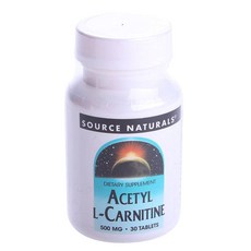 SOURCE NATURALS 乙酰左旋肉鹼錠 500mg, 30顆, 1罐