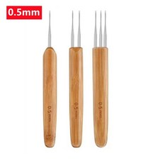 전문가용 후크 바늘 대나무 손잡이 크로셰 드레드락 도구, 1개