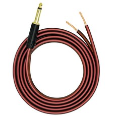 교체용 14 TS 플러그와 베어 스피커 와이어 오디오 케이블 6.35mm 남성 모노 어댑터 교체 개방형 끝16.4피트, 16.4FEET