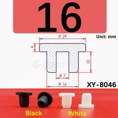 T형 삽입물 구멍이 등급 실리콘 플러그 6MM 블랭킹 엔드 수도관 고무 68 시험관, 13 16mm_02 2Pcs (White)