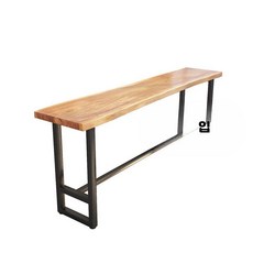 바테이블 세트 원목 카페상업용 벽면설치형 높은테이블 의자세트, Q_280x60x105cm판두께5cm