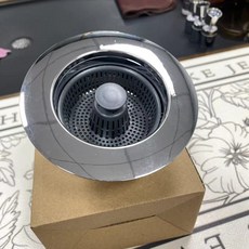 不鏽鋼 水槽 下水器 彈跳芯 過濾網 提籃 洗菜盆 堵水蓋 漏水塞 廚房 洗碗池 耐用 防鏽 易清潔+ABS水槽彈跳芯-銀色+默認尺寸, 1個, ABS水槽彈跳芯-銀色:默認尺寸