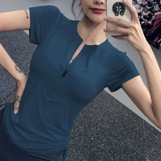 블리핏 요가복 요가복상의 상의 필라테스 요가 티셔츠 반팔 집업