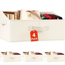 초대형 옷장 정리함 8팩 - 청바지용 담요 바구니/가정용 의류 보관함/ 정리함/가방 모자 수건용, 4 pack-Large, Grey