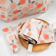 [만리픽] 도화 꽃무늬 자동 3단 양우산 uv차단 암막 우양산