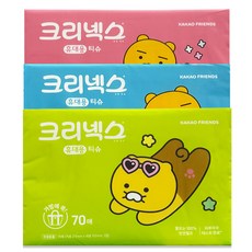 크리넥스 카카오프렌즈 여행용 티슈, 70매, 3개