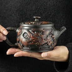 正宗 紫陶 漢瓦壺 浮雕 龍鳳呈祥 功夫泡茶具, 商品主圖, 1個