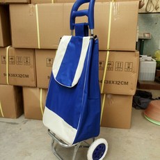 買菜小推車便捷式購物車家用摺疊行李車老年人爬樓出行小拉車, 1個, 藍色:大號.風火輪