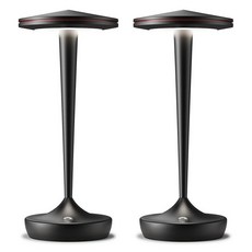 YHT 충전식 무선 테이블 램프 6000mAh 배터리 휴대용 LED 터치 데스크 3가지 색상 무단 조광 및 메모리 기능 야외 식사 침실 파티오 카페 레스토랑 선물, 블랙 2개, 블랙 2개