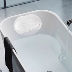 BSHV 浴缸枕頭 家用酒店泡澡枕頭 帶吸盤高檔TPR無味靠枕Spa頭枕靠墊頭靠, 1個, 白色