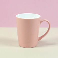 해피정 브이 머그컵 350ml 무광, 핑크, 1개