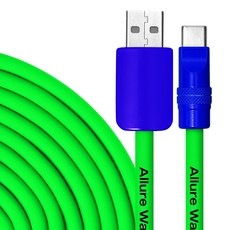 얼루어웨이브 실리콘 초고속 충전 케이블 USB to C, 1개, 150cm, 그린