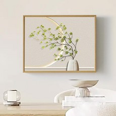 분전함 가리개 북유럽 명화 디자인 정물화 액자 액자형, 블랙 프레임, 그린 플랜트 7