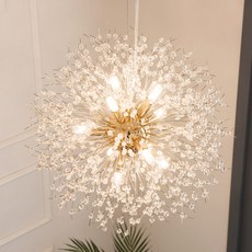 버스커 엘리사 눈꽃 식탁조명 펜던트 조명 원형 9등 LED 45W, 골드(주백색/아이보리빛)