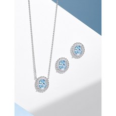 麻花圍鑲淺海藍耳釘