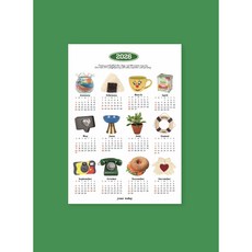 2026 오브제 믹스 달력 포스터 A3 감성 인테리어 그린 포스터 캘린더, 믹스 오브제 A3 달력