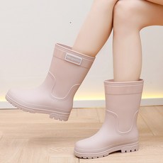 바이시유 여자 여성장화 방수 장마철 미드 레인부츠 비오는날 장화 레시