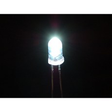 아두이노 LED(5파이 5mm 고급 고휘도 투명 흰색 백색 Transparent White LED 발광다이오드), 10개
