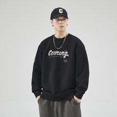 투니스 남성 스타일리시 레터링 라운드넥 루즈핏 긴소매 맨투맨 티셔츠