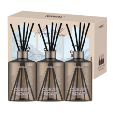 쿤달 퍼퓸 디퓨저 대용량, 3개, 500ml, 클린솝