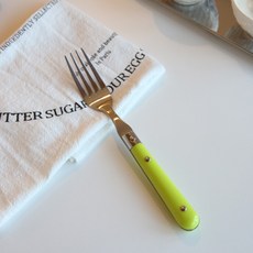 일본 베르클레르 스테인리스 커트러리 스푼 포크 나이프, 1개, 라이트 그린