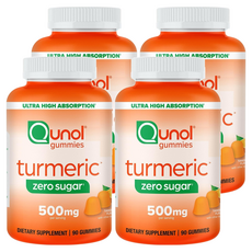 퀴놀 터메릭 500mg 탠저린 플레이버 구미, 4개, 90정