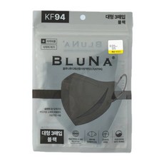 블루나 KF94 2D 마스크 블랙 대형 3매입, 5개