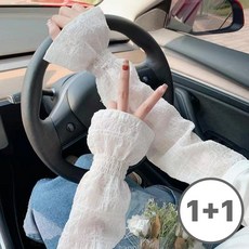 실벤스 헐렁한 루즈핏 자외선 차단 레이스 쿨토시, 스노우 화이트