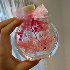畢業季生日禮物 永生花浮遊花瓶 小眾冷門送女友閨蜜藝術禮品, 萬物-粉100ml含禮盒賀卡燈串