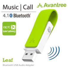 Avantree LEAF 藍牙4.1 USB 音頻適配器 APTX-LL 超低延遲 Music | Call, 綠白, 1個