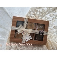 수제비누 선물세트 6칸 혼합형 명절선물 천연비누 집들이 답례품 실크트리, 기본:자연주의솝