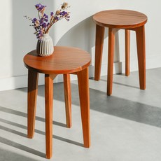 유오키 나무 테오 원목스툴 의자 마호가니 카페의자, 1개, 원형 원목의자 (테오)